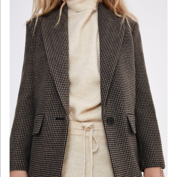 Zara Houndstooth Blazer - Picture 3 of 10